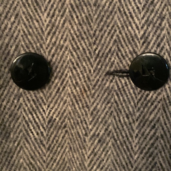 Vintage coat black and white tweed Sz Small Medium 80’s 90’s double-breasted 4 6 - Picture 6 of 13